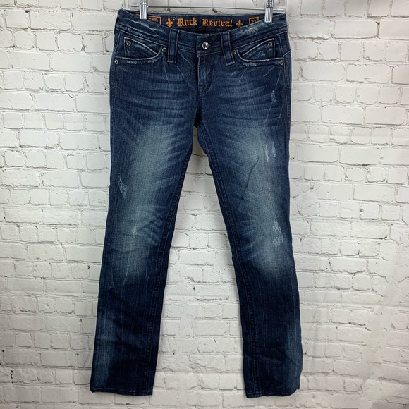 Rock Revival Sasha Straight Leg Jeans 👖 Size 27 - Picture 2 of 6